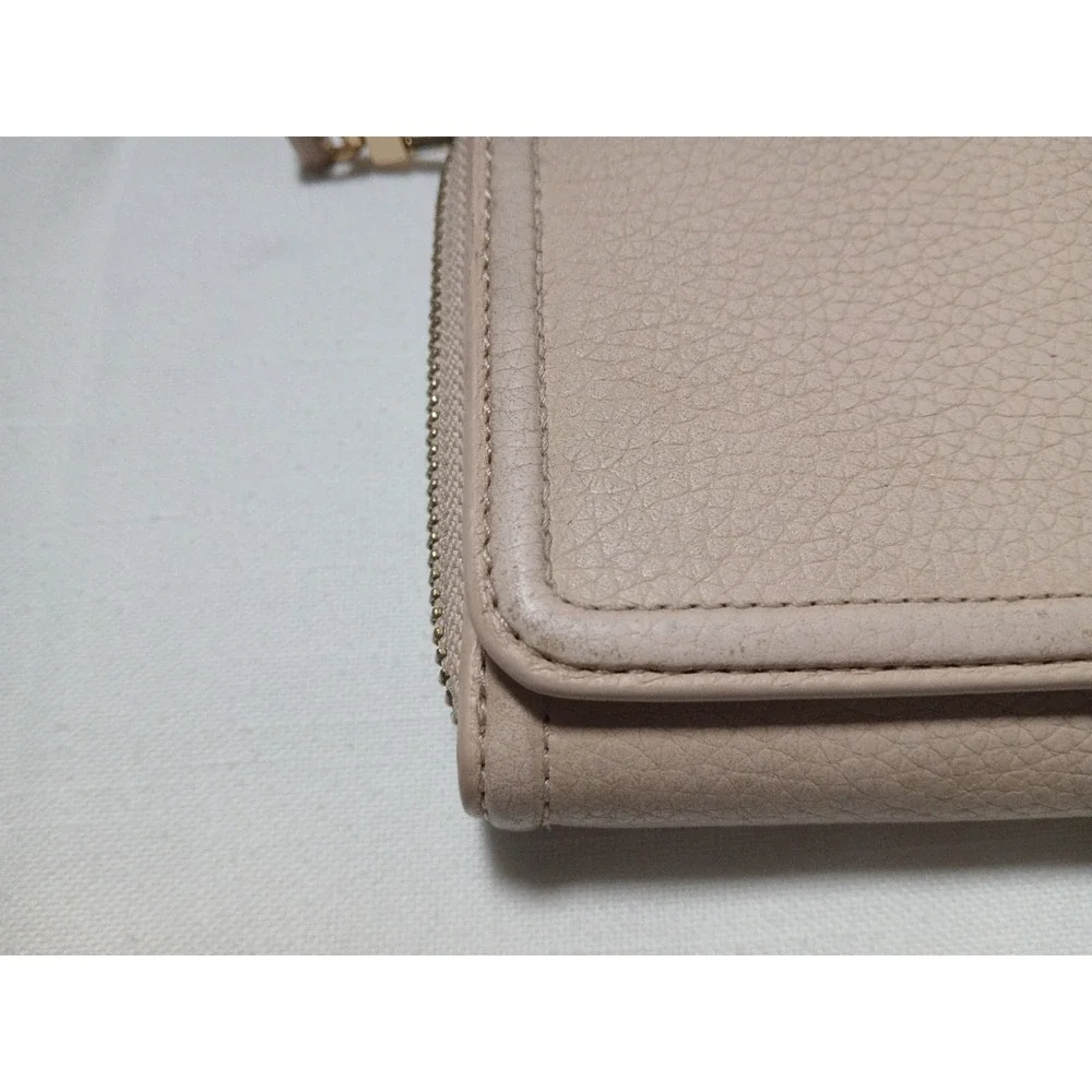 Tory Burch Thea Flat Wallet Crossbody Pebbled Leather Sweet Melon Bag